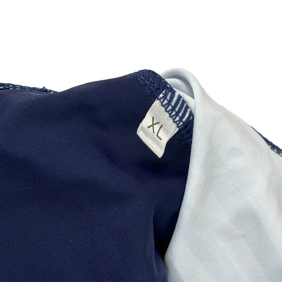 New Cupshe Navy Blue & White Striped Halter Top Bikini Swimsuit Size X Large - Picture 7 of 9